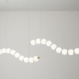 Modern Curve White Ball LED Island Pendant Light Image - 14