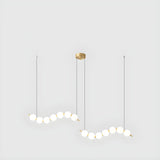 Modern Curve White Ball LED Island Pendant Light Image - 2