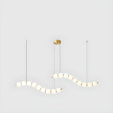 Modern Curve White Ball LED Island Pendant Light Image - 3