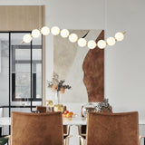 Modern Curve White Ball LED Island Pendant Light Image - 4