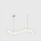 Modern Curve White Ball LED Island Pendant Light Image - 5