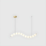 Modern Curve White Ball LED Island Pendant Light Image - 7