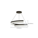 Modern Curved LED Black Large Acrylic Circular Chandelier #size