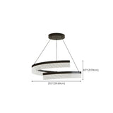 Modern Curved LED Black Large Acrylic Circular Chandelier Image - 11