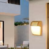 Modern Curved Outdoor Wooden Wall Sconce Image - 1