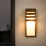 Modern Curved Outdoor Wooden Wall Sconce Image - 9