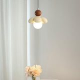 Modern Cute Flower Petal White Resin Pendant Light Image - 4