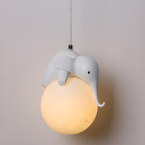 Modern Cute Panda Resin Globe Pendant Light Children's Room Image - 5