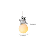 Modern Cute Panda Resin Globe Pendant Light Children's Room #size