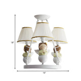 Modern Cute White Angel Kids Bedroom Round Chandelier #size