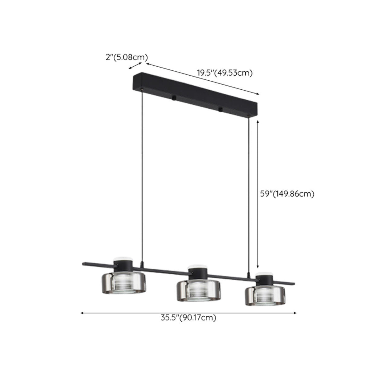 Modern Cylinder 5-Light Kitchen Island Pendant Light 