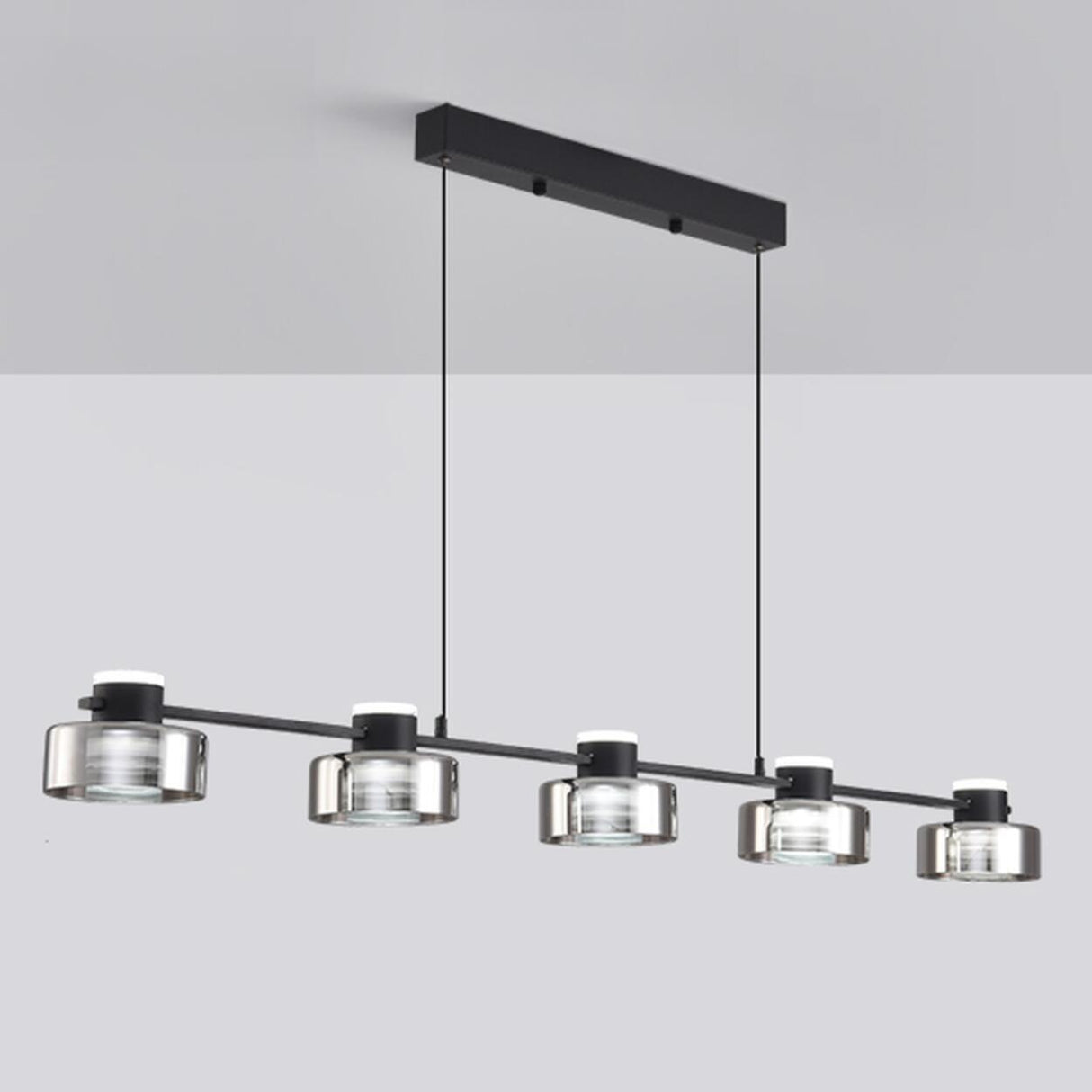 Modern Cylinder 5-Light Kitchen Island Pendant Light Image - 3