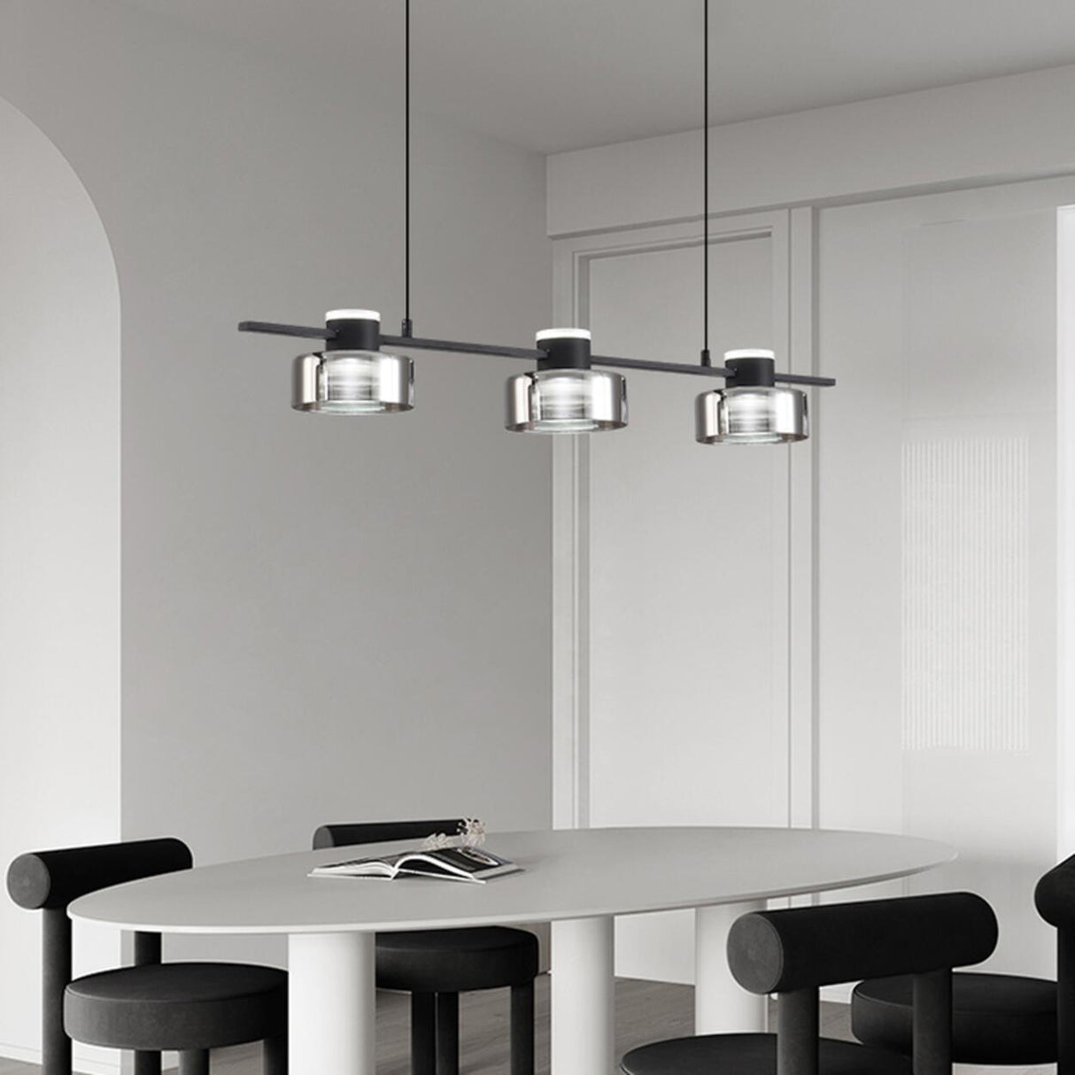 Modern Cylinder 5-Light Kitchen Island Pendant Light Image - 6