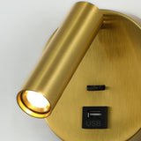 Modern Cylinder Adjustable Wall Sconce with USB Port Image - 14