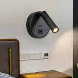 Modern Cylinder Adjustable Wall Sconce with USB Port Image - 18