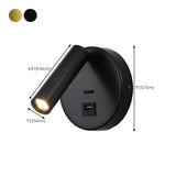 Modern Cylinder Adjustable Wall Sconce with USB Port #size