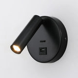 Modern Cylinder Adjustable Wall Sconce with USB Port Image - 2