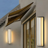 Modern Cylinder Black Metal Outdoor Wall Sconce Light Image - 12