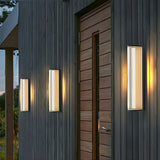 Modern Cylinder Black Metal Outdoor Wall Sconce Light Image - 4