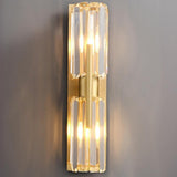 Modern Cylinder Clear Crystal Bedroom Wall Sconce Image - 11