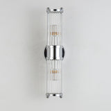 Modern Cylinder Clear Crystal Bedroom Wall Sconce Image - 13