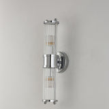 Modern Cylinder Clear Crystal Bedroom Wall Sconce Image - 14