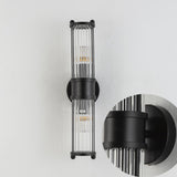 Modern Cylinder Clear Crystal Bedroom Wall Sconce Image - 16