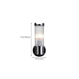 Modern Cylinder Clear Crystal Bedroom Wall Sconce #size