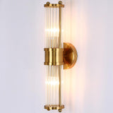 Modern Cylinder Clear Crystal Bedroom Wall Sconce Image - 6