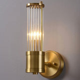 Modern Cylinder Clear Crystal Bedroom Wall Sconce Image - 8