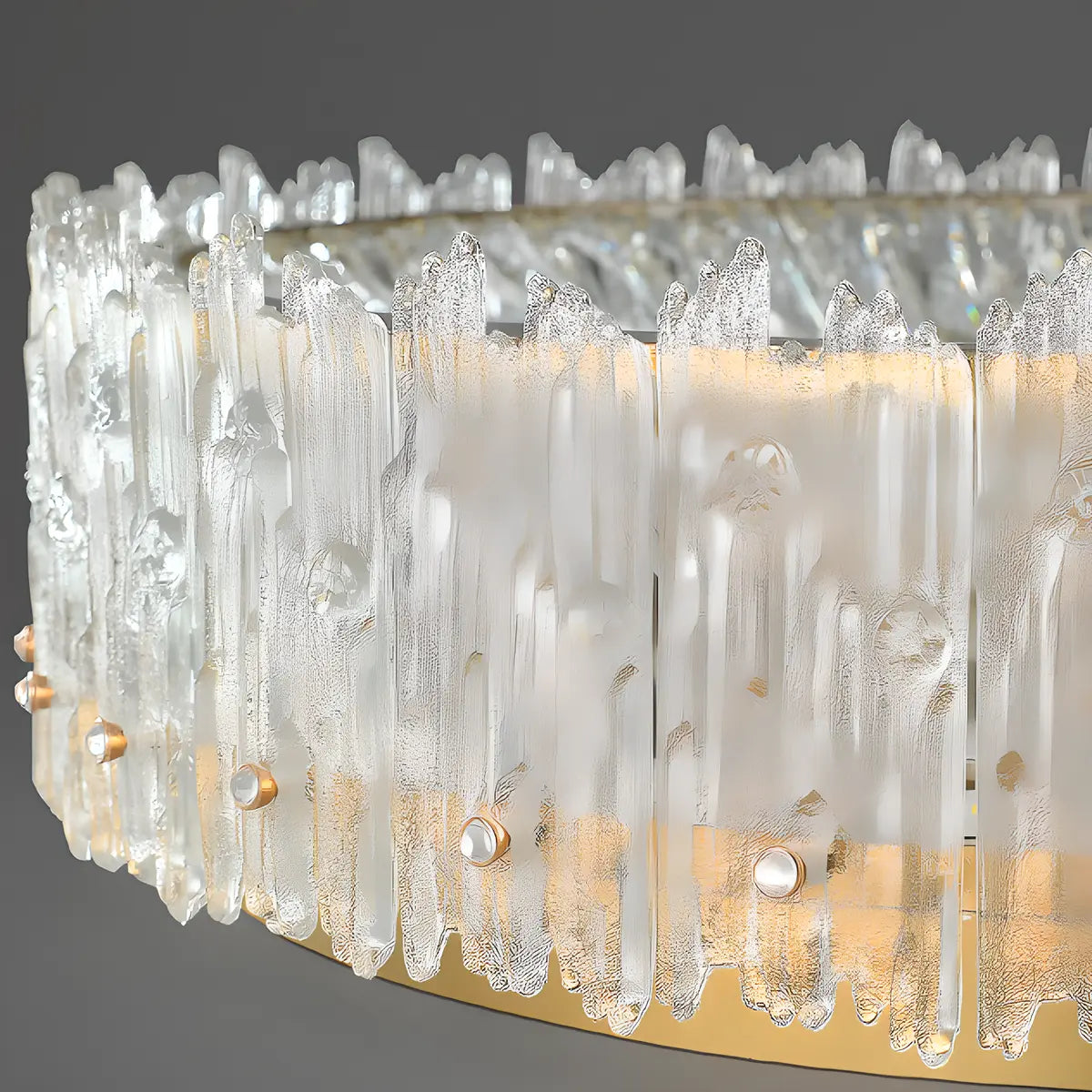 Luxury Cylinder Crystal Glass Flush Mount Ceiling Light Image - 13