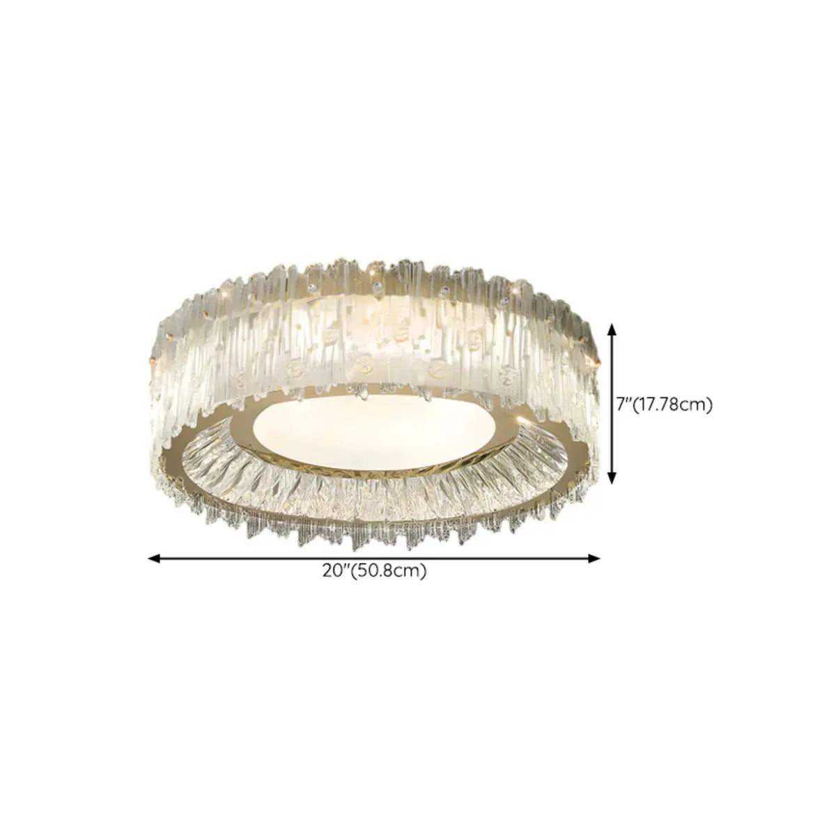 Luxury Cylinder Crystal Glass Flush Mount Ceiling Light Image - 18