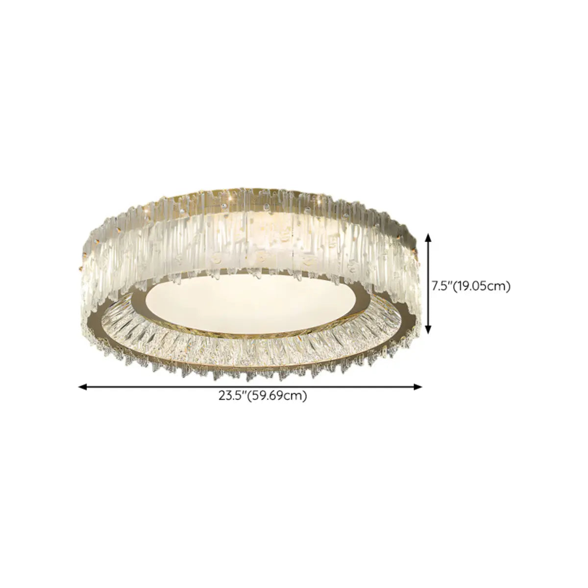 Luxury Cylinder Crystal Glass Flush Mount Ceiling Light Image - 19