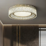 Luxury Cylinder Crystal Glass Flush Mount Ceiling Light Image - 2