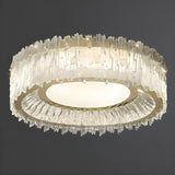 Luxury Cylinder Crystal Glass Flush Mount Ceiling Light Image - 7