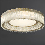 Luxury Cylinder Crystal Glass Flush Mount Ceiling Light Image - 8