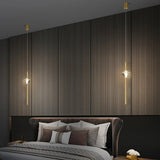 Modern Cylinder Crystal Pendant Light for Bedroom Black Image - 8