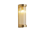 Modern Cylinder Glass Gold LED External Wall Lights Image - 2