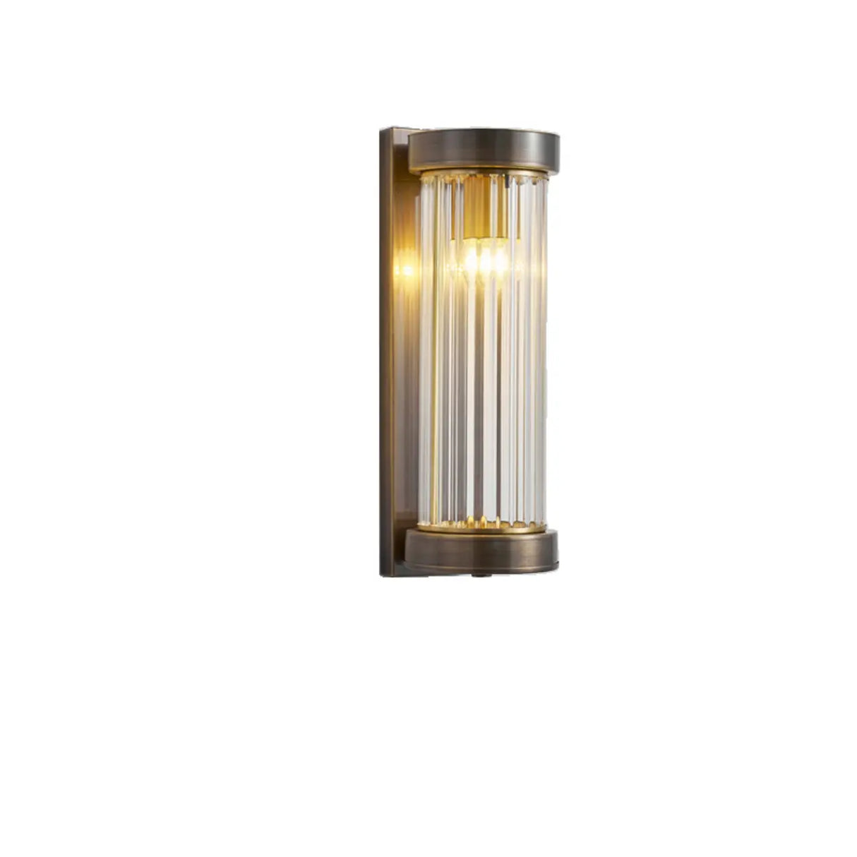 Modern Cylinder Glass Gold LED External Wall Lights Image - 3