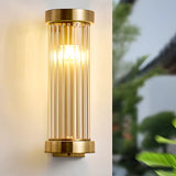 Modern Cylinder Glass Gold LED External Wall Lights Image - 6