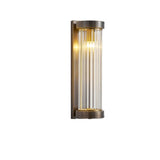 Modern Cylinder Glass Gold LED External Wall Lights Image - 7