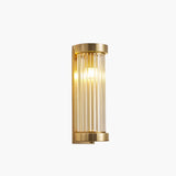 Modern Cylinder Glass Gold LED External Wall Lights Image - 9