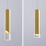 Modern Cylinder Glass LED Pendant Light Bedroom Image - 13