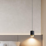 Modern Cylinder Gold Aluminum Bedroom Pendant Light Image - 15