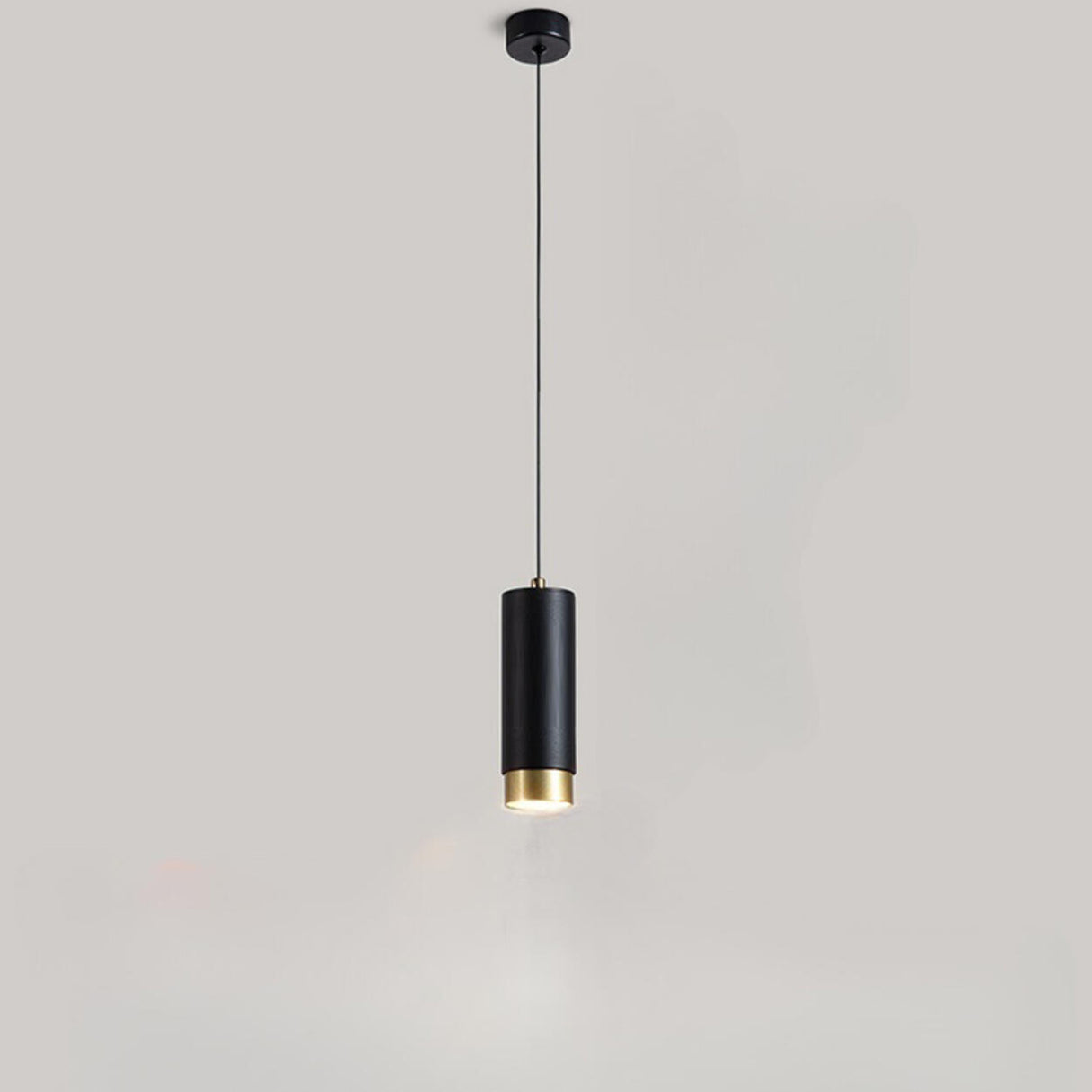 Modern Cylinder Gold Aluminum Bedroom Pendant Light Image - 3