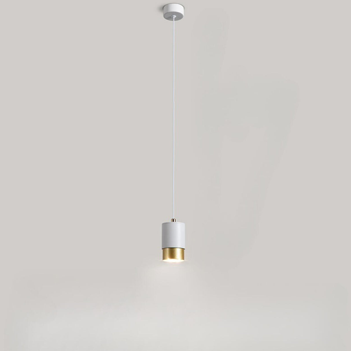 Modern Cylinder Gold Aluminum Bedroom Pendant Light Image - 5