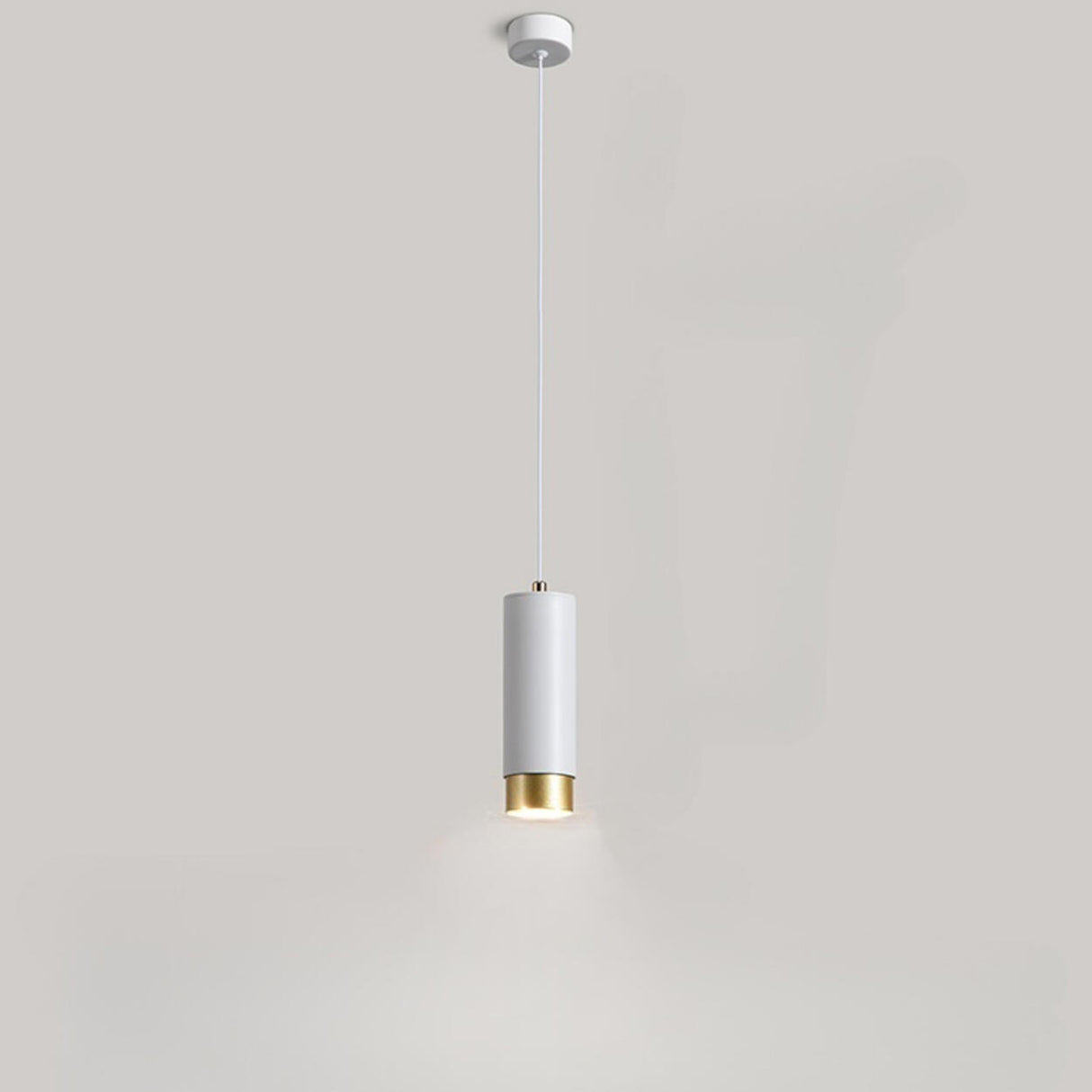 Modern Cylinder Gold Aluminum Bedroom Pendant Light Image - 7