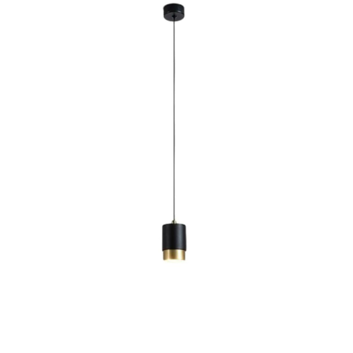 Modern Cylinder Gold Aluminum Bedroom Pendant Light Image - 9