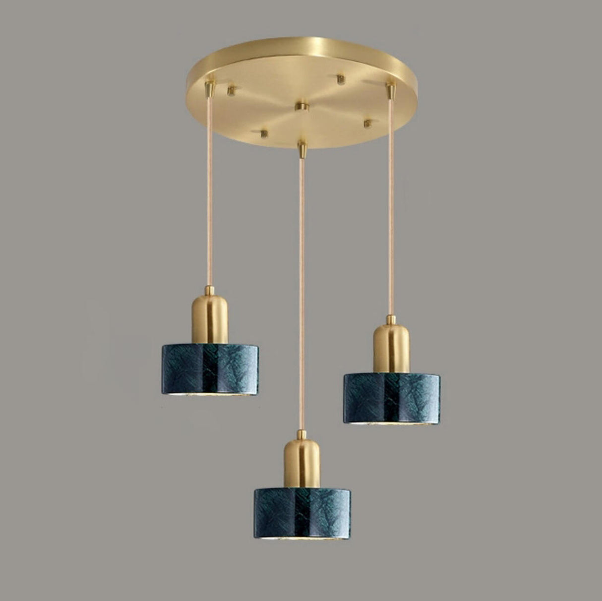 Modern Cylinder Marble Dining Room Pendant Light Image - 14