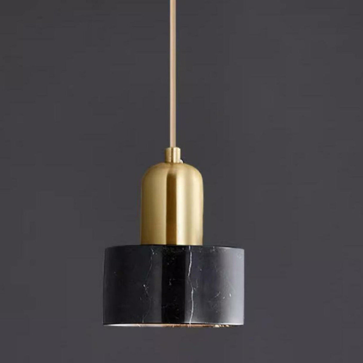 Modern Cylinder Marble Dining Room Pendant Light Image - 15